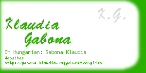 klaudia gabona business card